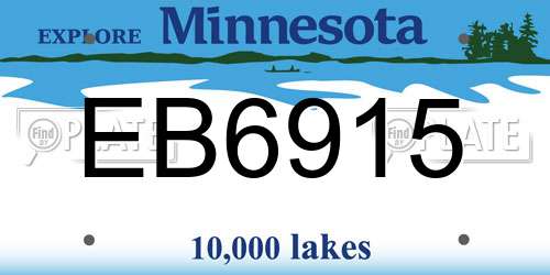 EB6915 Minnesota License Plate
