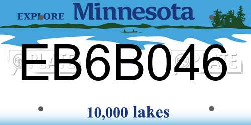 EB6B046 Minnesota License Plate
