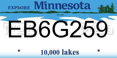 EB6G259 Minnesota License Plate