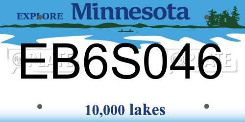 EB6S046 Minnesota License Plate