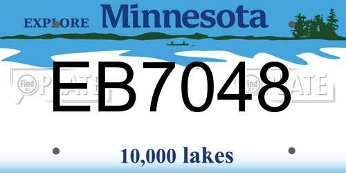 EB7048 Minnesota License Plate