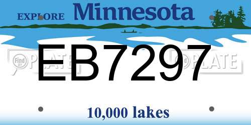 EB7297 Minnesota License Plate