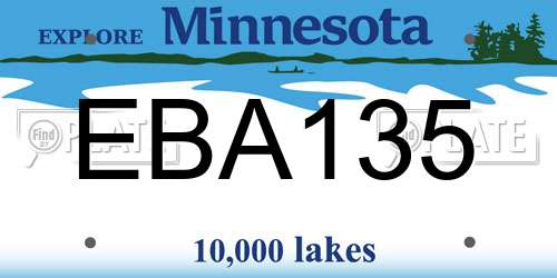 EBA135 Minnesota License Plate