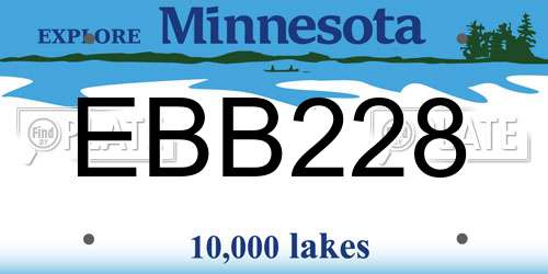 EBB228 Minnesota License Plate