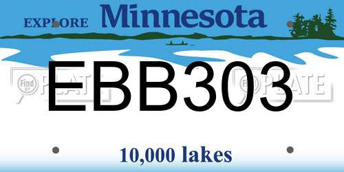 EBB303 Minnesota License Plate
