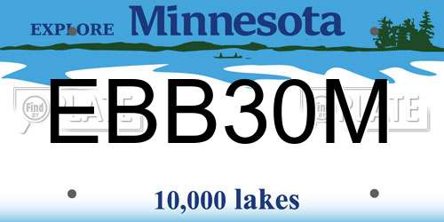 EBB30M Minnesota License Plate