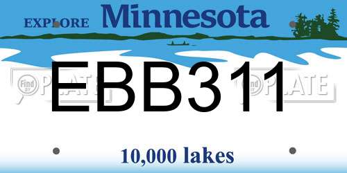 EBB311 Minnesota License Plate