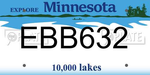 EBB632 Minnesota License Plate