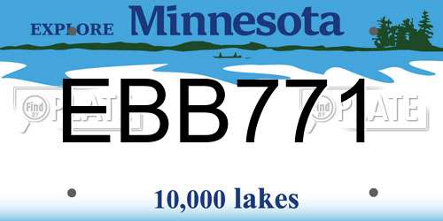 EBB771 Minnesota License Plate