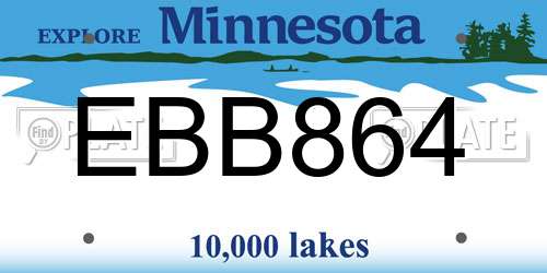 EBB864 Minnesota License Plate
