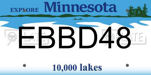 EBBD48 Minnesota License Plate