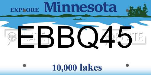 EBBQ45 Minnesota License Plate
