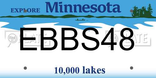 EBBS48 Minnesota License Plate
