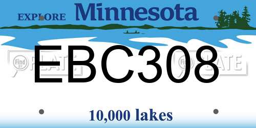EBC308 Minnesota License Plate