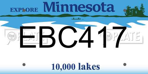 EBC417 Minnesota License Plate