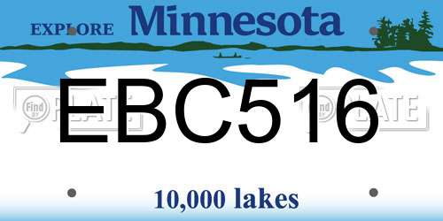 EBC516 Minnesota License Plate
