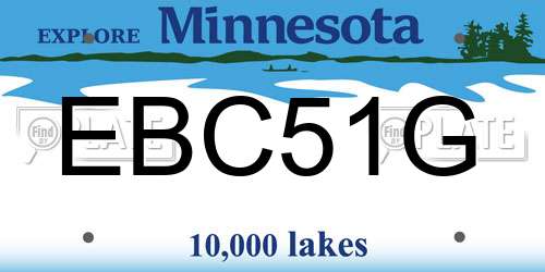 EBC51G Minnesota License Plate