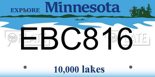 EBC816 Minnesota License Plate