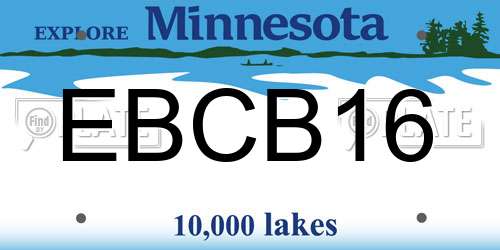 EBCB16 Minnesota License Plate