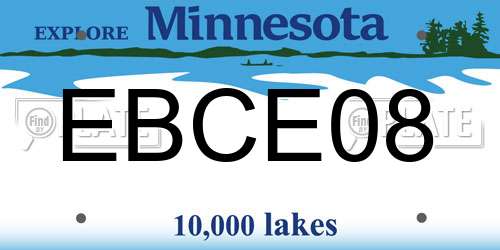 EBCE08 Minnesota License Plate
