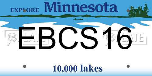 EBCS16 Minnesota License Plate