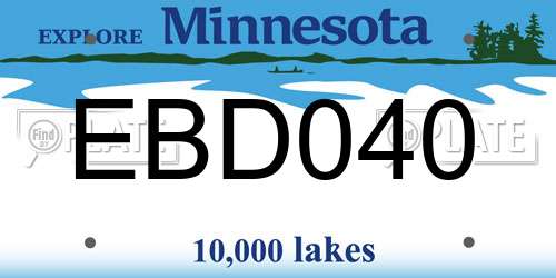 EBD040 Minnesota License Plate