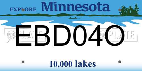 EBD04O Minnesota License Plate