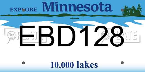 EBD128 Minnesota License Plate