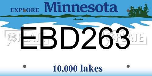 EBD263 Minnesota License Plate