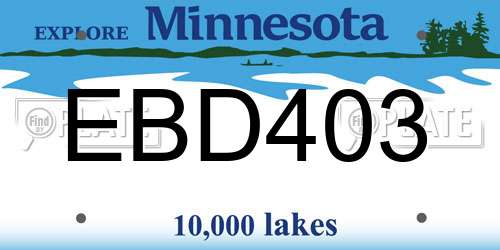 EBD403 Minnesota License Plate