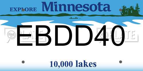 EBDD40 Minnesota License Plate