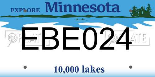 EBE024 Minnesota License Plate