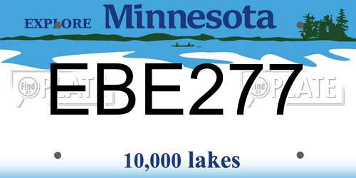 EBE277 Minnesota License Plate