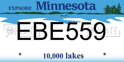 EBE559 Minnesota License Plate