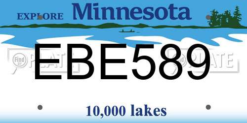 EBE589 Minnesota License Plate