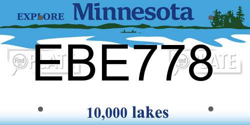 EBE778 Minnesota License Plate