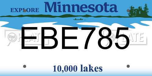 EBE785 Minnesota License Plate