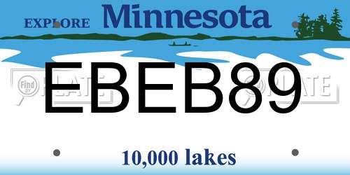 EBEB89 Minnesota License Plate