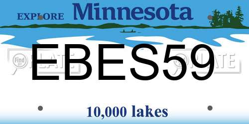 EBES59 Minnesota License Plate