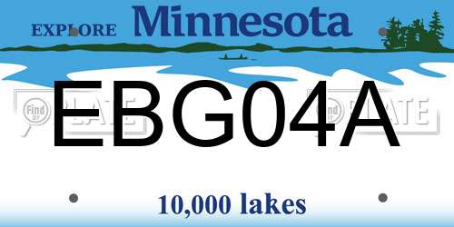 EBG04A Minnesota License Plate