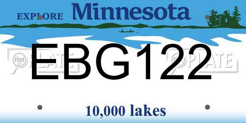 EBG122 Minnesota License Plate