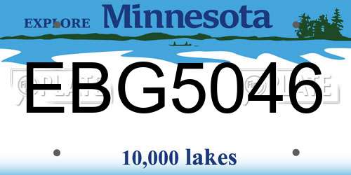 EBG5046 Minnesota License Plate