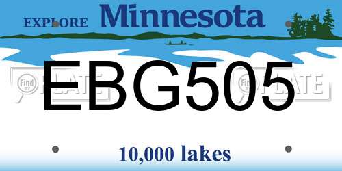 EBG505 Minnesota License Plate
