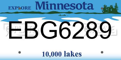 EBG6289 Minnesota License Plate