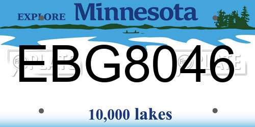 EBG8046 Minnesota License Plate