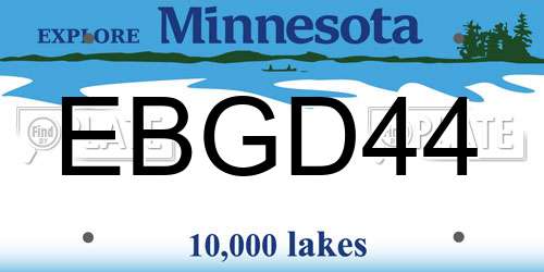 EBGD44 Minnesota License Plate