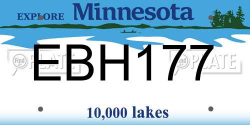 EBH177 Minnesota License Plate