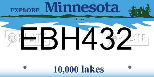 EBH432 Minnesota License Plate