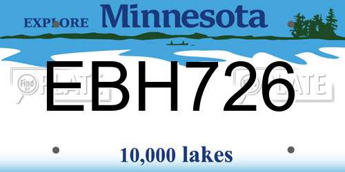 EBH726 Minnesota License Plate