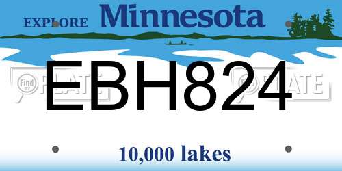 EBH824 Minnesota License Plate